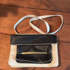 Metaphor Black and Cream Crossbody Bag with Minimalist Design